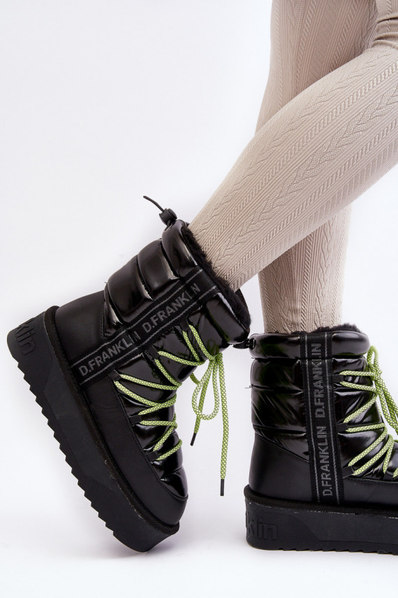 nööpidega lumesaapad Naiselik massiivse tallaga Vegan D.Franklin DFSH371007 mustad