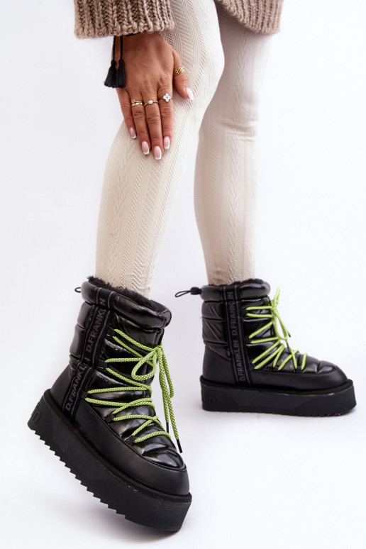 nööpidega lumesaapad Naiselik massiivse tallaga Vegan D.Franklin DFSH371007 mustad
