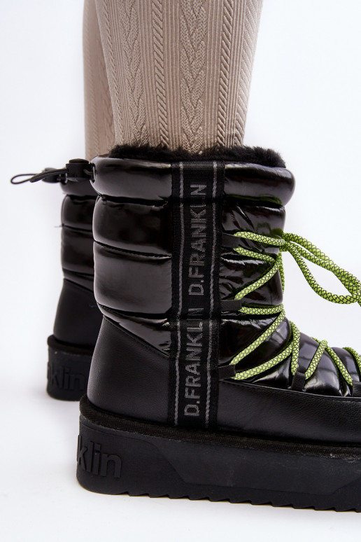 nööpidega lumesaapad Naiselik massiivse tallaga Vegan D.Franklin DFSH371007 mustad