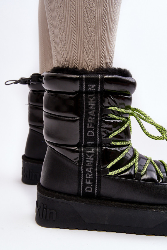 nööpidega lumesaapad Naiselik massiivse tallaga Vegan D.Franklin DFSH371007 mustad