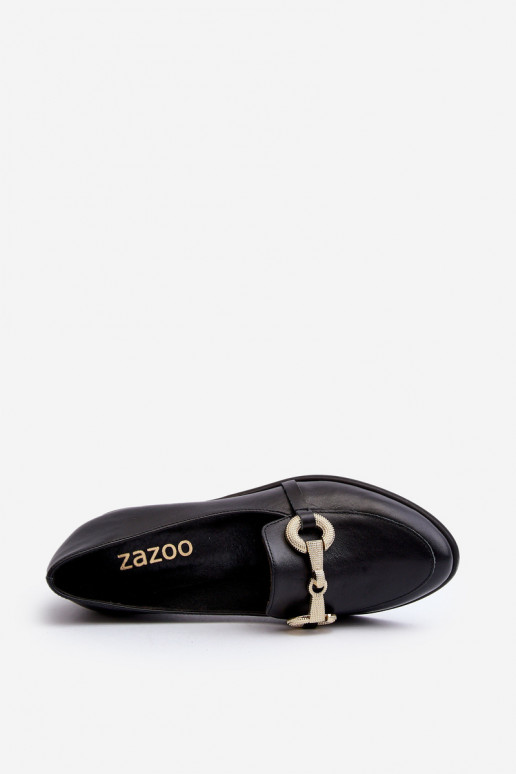 Zazoo 2880 Naiselik Mokassiinid Nahk kaunistustega mustad