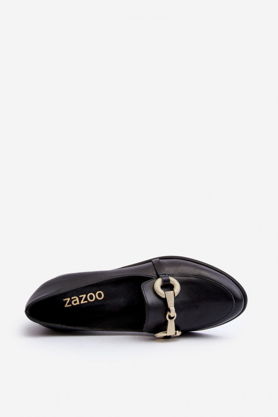 Zazoo 2880 Naiselik Mokassiinid Nahk kaunistustega mustad
