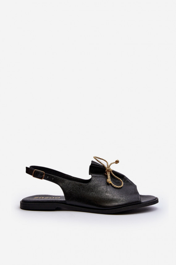 Zazoo 2898 Nahk Madalad sandaalid mustad