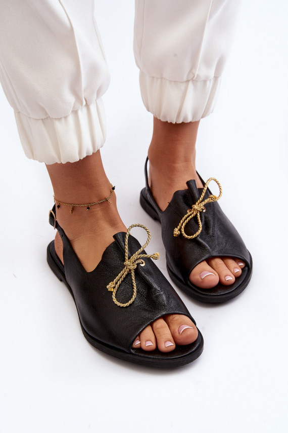 Zazoo 2898 Nahk Madalad sandaalid mustad