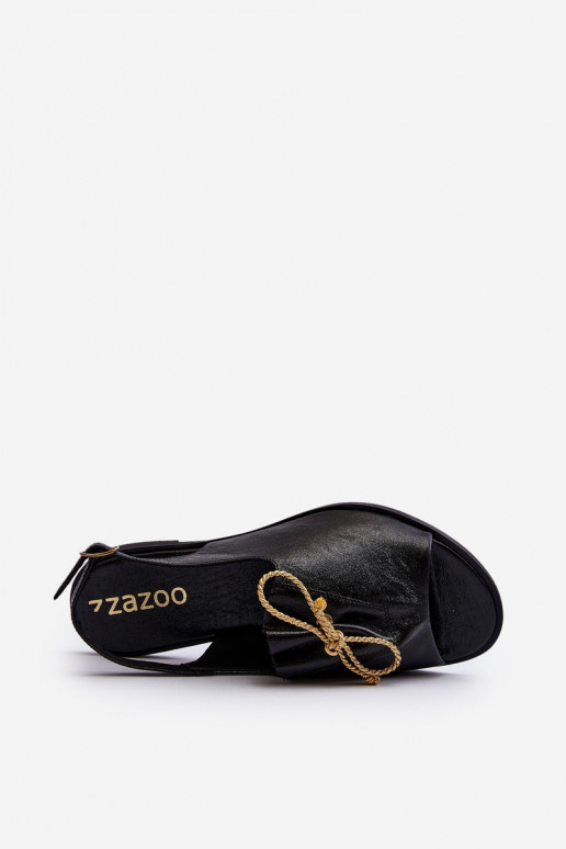Zazoo 2898 Nahk Madalad sandaalid mustad