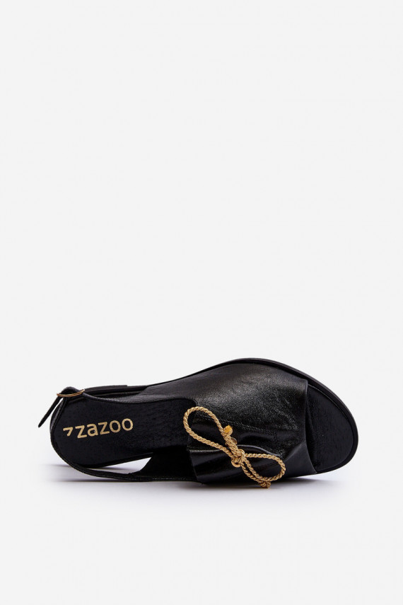 Zazoo 2898 Nahk Madalad sandaalid mustad