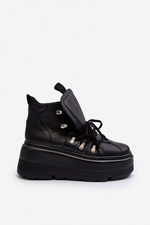 Zazoo 3416 Nahk Naiselik spordijalatsid mustad