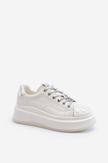 Nahk Sneakers tüüpi jalanõud Naiselik platvormiga GOE NN2N4033 valget värvi 2