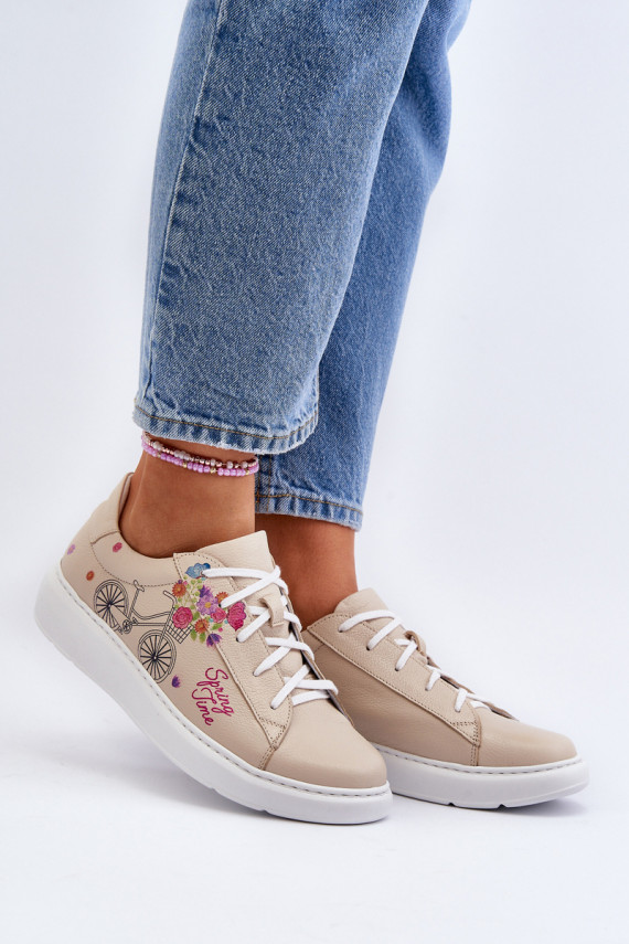 Zazoo 024/TAMARA Naiselik Sneakers tüüpi jalanõud Nahk beeži värvi