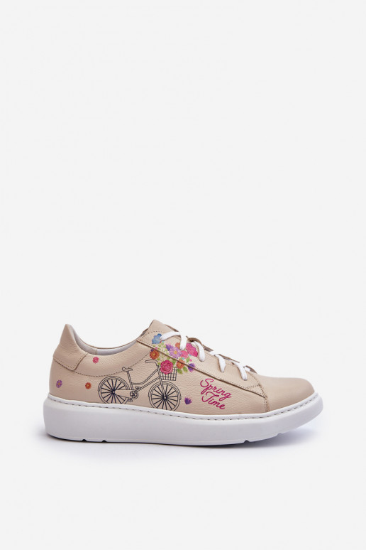Zazoo 024/TAMARA Naiselik Sneakers tüüpi jalanõud Nahk beeži värvi