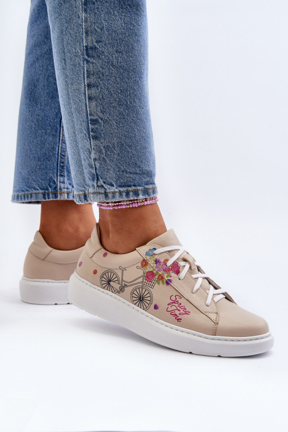 Zazoo 024/TAMARA Naiselik Sneakers tüüpi jalanõud Nahk beeži värvi