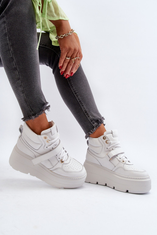 Zazoo 3450 Nahk Sneakers tüüpi jalanõud Naiselik valget värvi