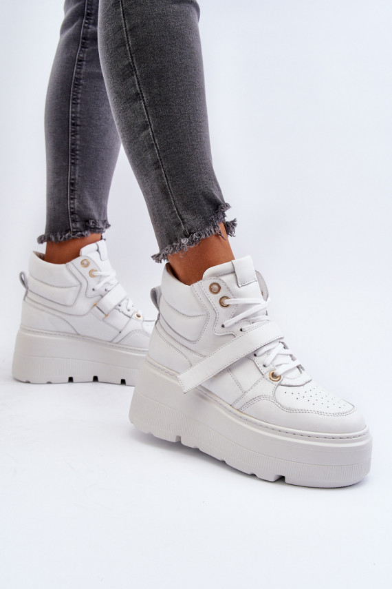 Zazoo 3450 Nahk Sneakers tüüpi jalanõud Naiselik valget värvi
