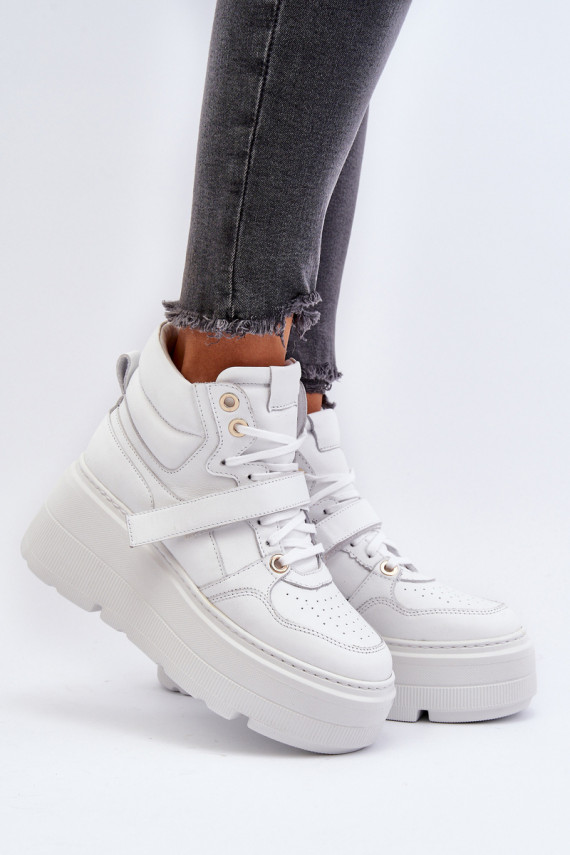 Zazoo 3450 Nahk Sneakers tüüpi jalanõud Naiselik valget värvi