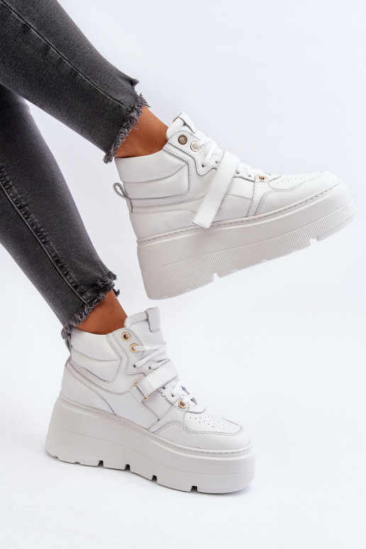 Zazoo 3450 Nahk Sneakers tüüpi jalanõud Naiselik valget värvi