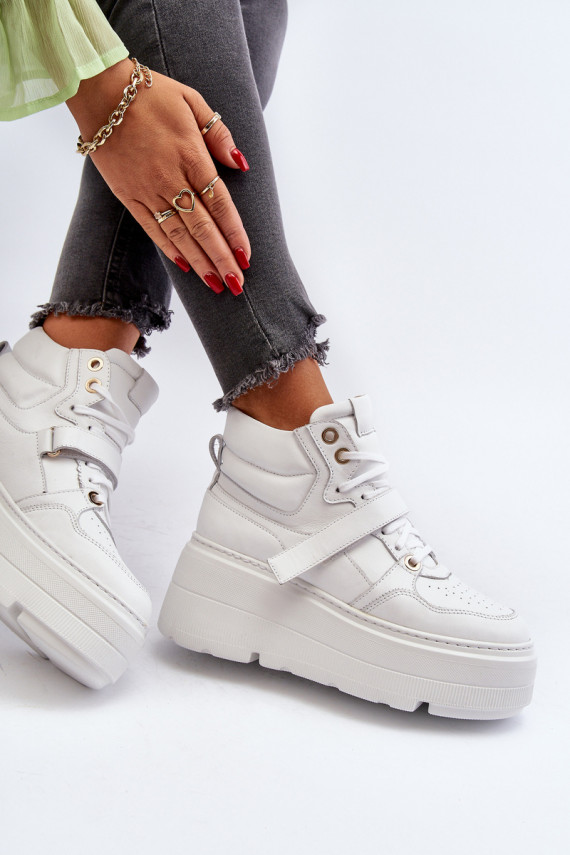Zazoo 3450 Nahk Sneakers tüüpi jalanõud Naiselik valget värvi