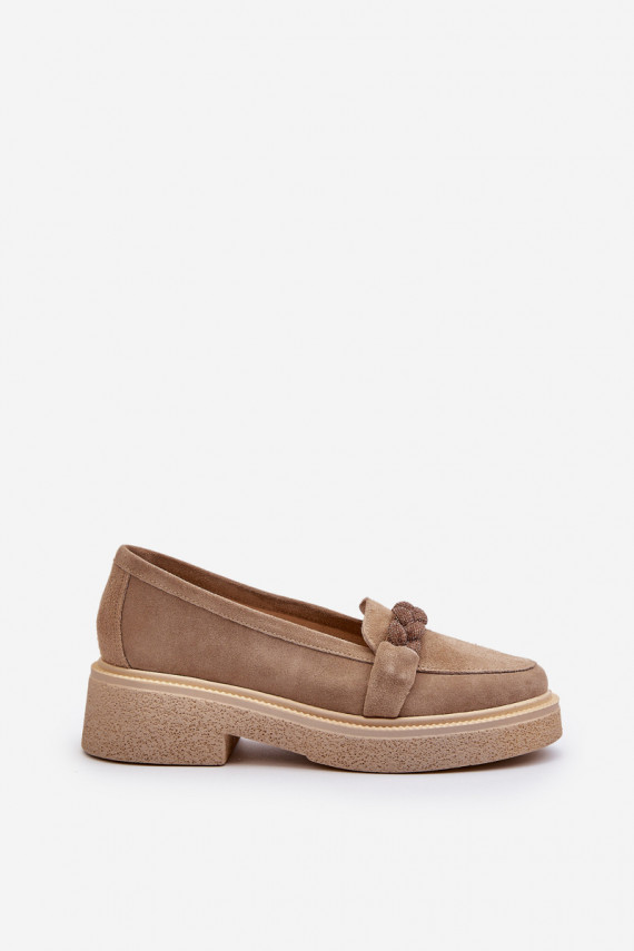 Zazoo 3429/W Elegantne mokassinid kaunistustega beeži värvi