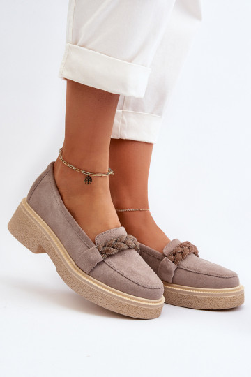 Zazoo 3429/W Elegantne mokassinid kaunistustega Cappuccino 2