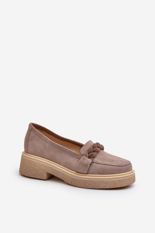Zazoo 3429/W Elegantne mokassinid kaunistustega Cappuccino