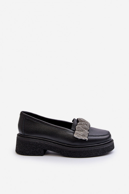 Zazoo 3419 naiste mokassiinid Nahk Dekoratiivpaelaga mustad