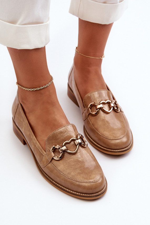 Nahk Naiselik Lakitud mokassiinid Laura Messi 2760 pruunid värvi