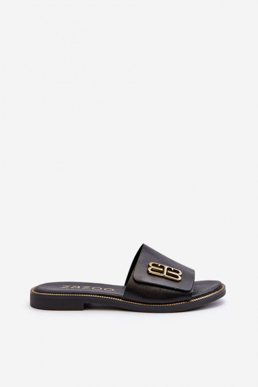 Zazoo 40384 Elegantsed Plätud naturaalsest nahast Naiselik mustad