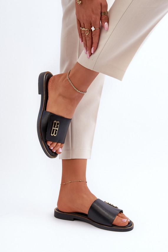 Zazoo 40384 Elegantsed Plätud naturaalsest nahast Naiselik mustad