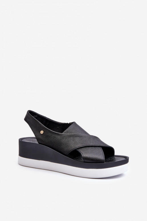 Zazoo 40256 Nahk Platvormiga sandaalid mustad