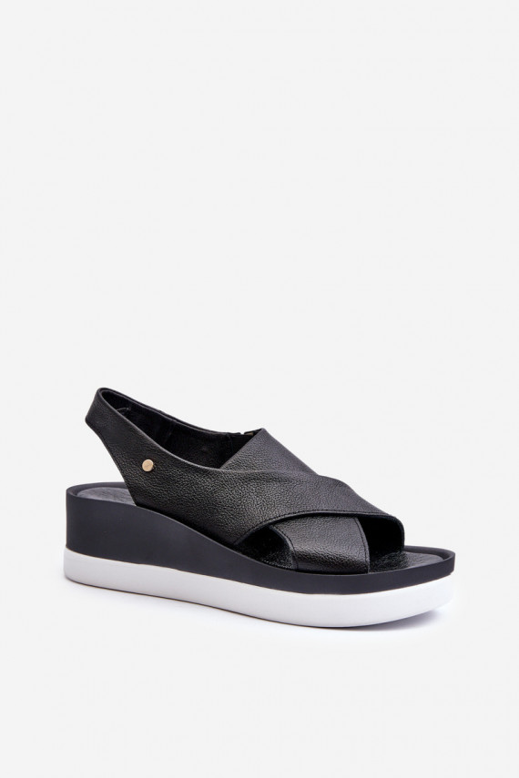 Zazoo 40256 Nahk Platvormiga sandaalid mustad