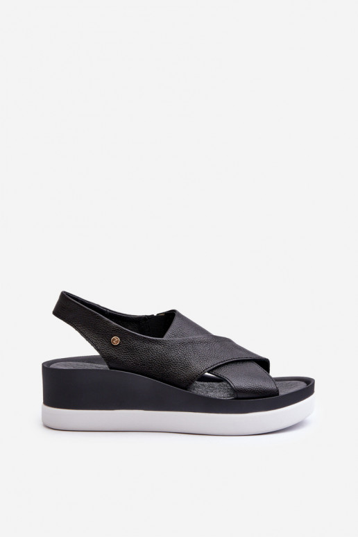 Zazoo 40256 Nahk Platvormiga sandaalid mustad