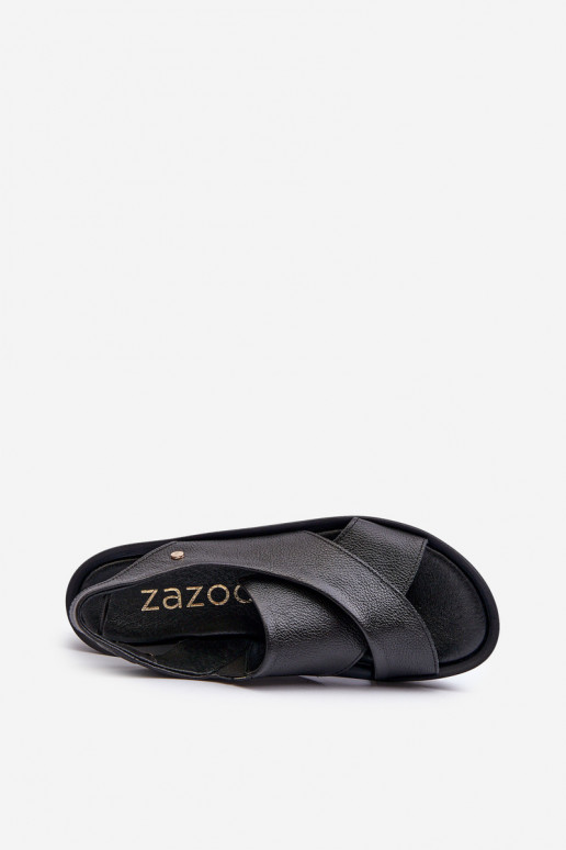 Zazoo 40256 Nahk Platvormiga sandaalid mustad