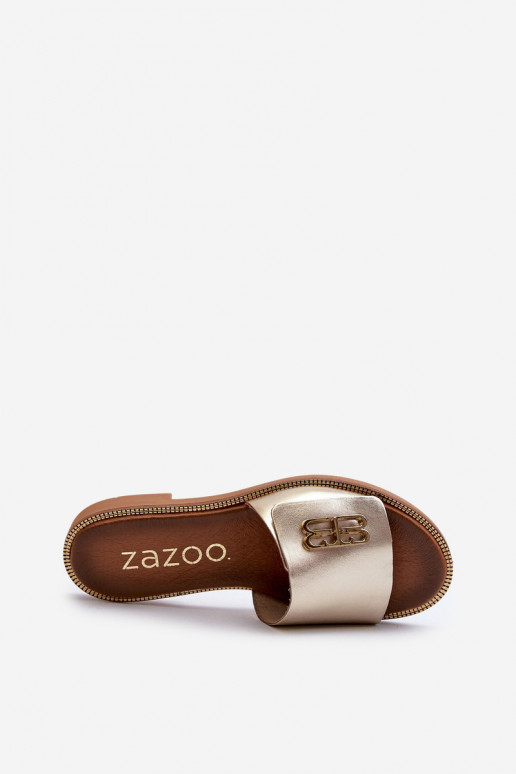 Zazoo 40384 Elegantsed Plätud naturaalsest nahast Naiselik Kuldset värvi