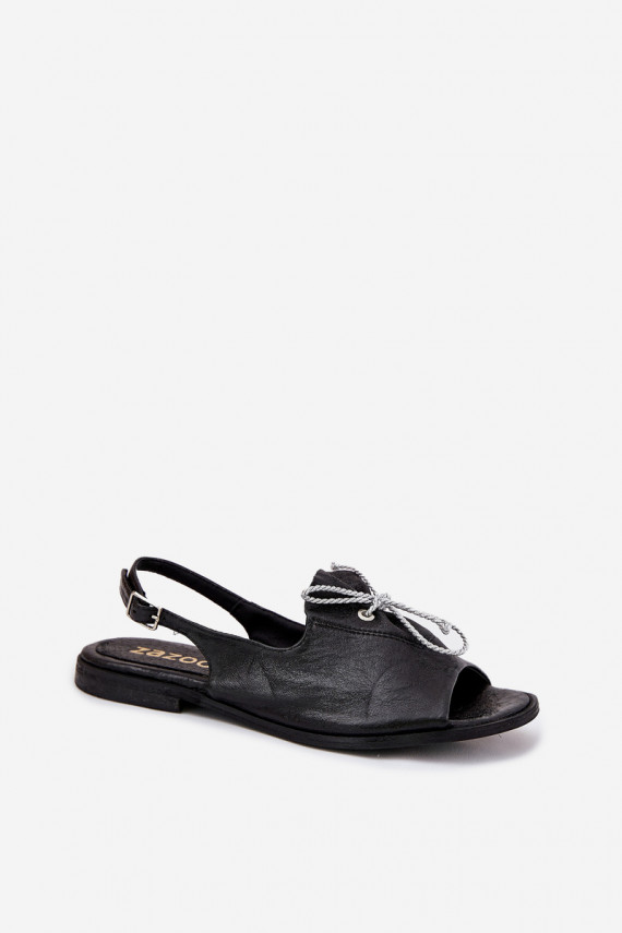 Zazoo 2898 Nahk Madalad sandaalid mustad