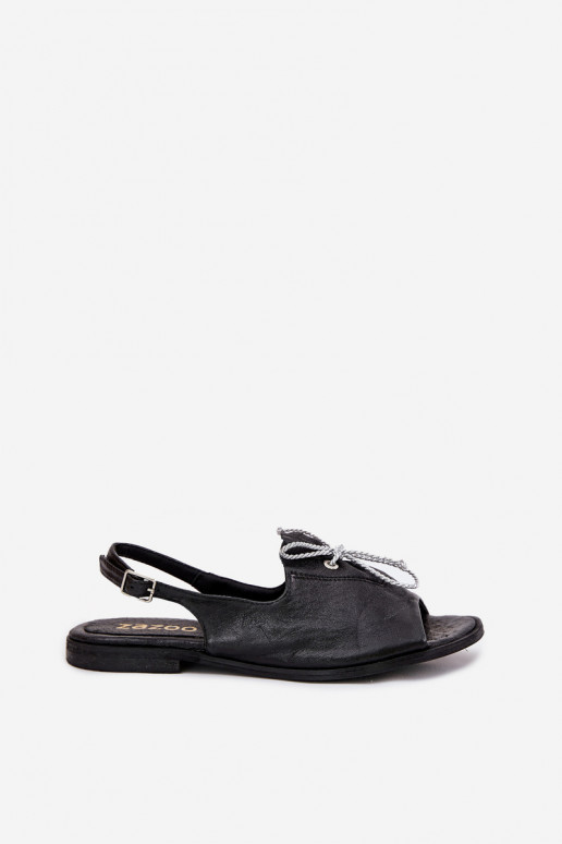 Zazoo 2898 Nahk Madalad sandaalid mustad