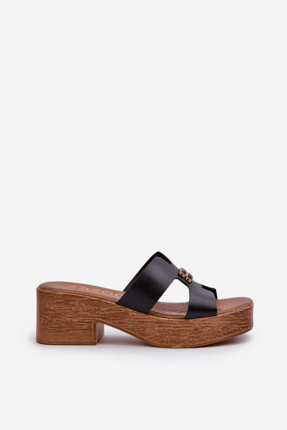 Zazoo 40412 Nahk Elegantsed naiste plätud kuldsete detailidega mustad