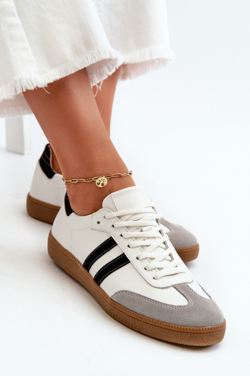 Zazoo N1068 Nahk Madal Sneakers tüüpi jalanõud Naiselik valget värvi