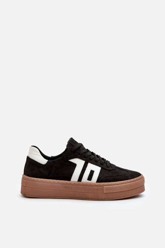 Zazoo N1095S2 Sneakers tüüpi jalanõud Nahk Naiselik platvormiga mustad