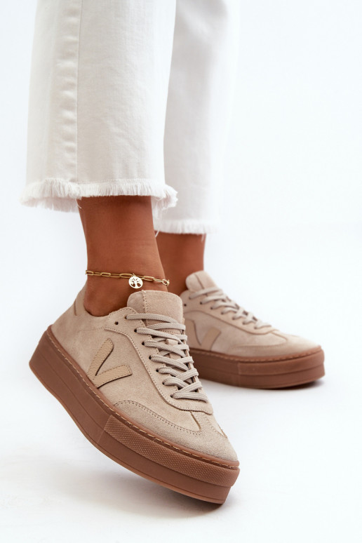 Zazoo N1100S2 Sneakers tüüpi jalanõud seemisnakhsed Naiselik platvormiga beeži värvi
