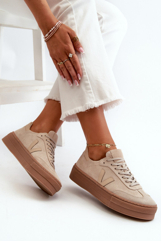Zazoo N1100S2 Sneakers tüüpi jalanõud seemisnakhsed Naiselik platvormiga beeži värvi