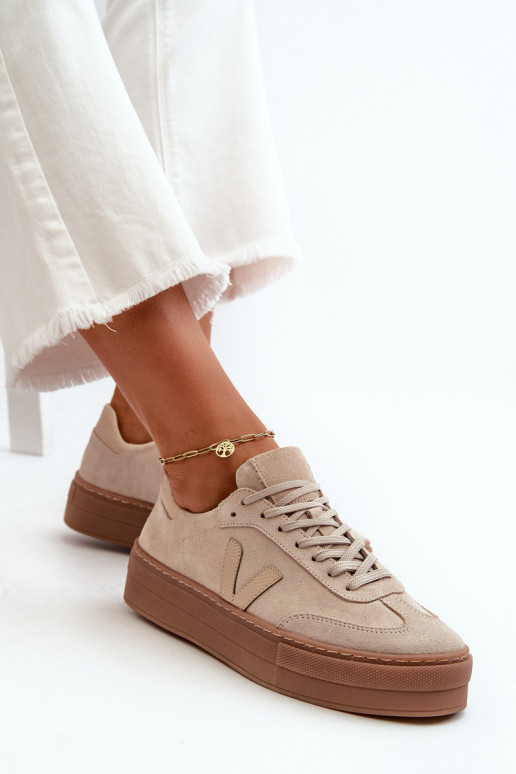 Zazoo N1100S2 Sneakers tüüpi jalanõud seemisnakhsed Naiselik platvormiga beeži värvi
