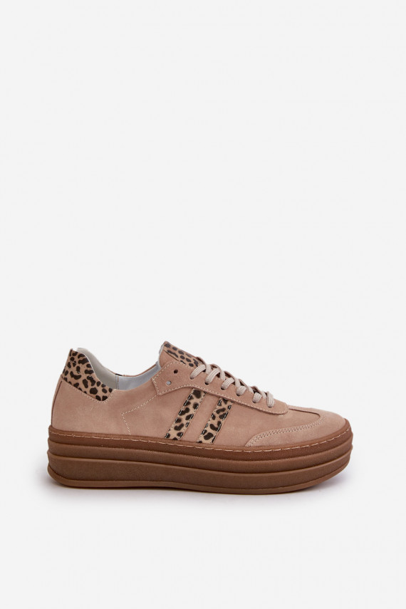 Zazoo N1068S4 Sneakers tüüpi jalanõud platvormiga leopardimustriga Tumeroosad värvi
