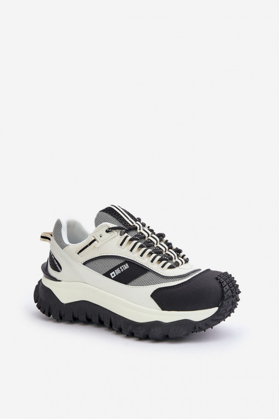 Nahk Sneakers tüüpi jalanõud Naiselik platvormiga Big Star OO274A220 HI-POLY SYSTEM Valget-mustad