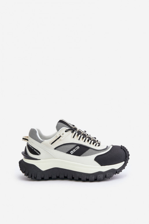Nahk Sneakers tüüpi jalanõud Naiselik platvormiga Big Star OO274A220 HI-POLY SYSTEM Valget-mustad