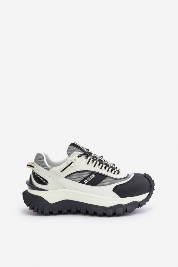 Nahk Sneakers tüüpi jalanõud Naiselik platvormiga Big Star OO274A220 HI-POLY SYSTEM Valget-mustad