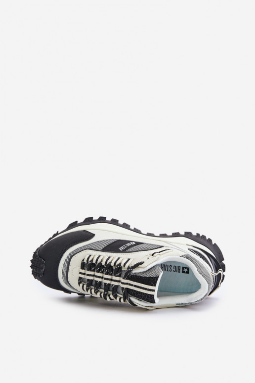 Nahk Sneakers tüüpi jalanõud Naiselik platvormiga Big Star OO274A220 HI-POLY SYSTEM Valget-mustad