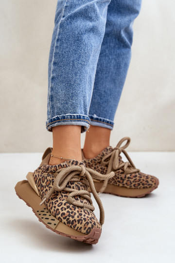 seemisnakhsed Sneakers tüüpi jalanõud Naiselik platvormiga Z Grubym Nööriminem leopardimustriga Artiker 55C0135 pruunid värvi 2