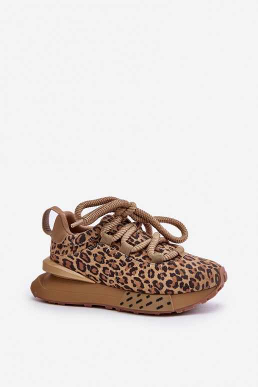 seemisnakhsed Sneakers tüüpi jalanõud Naiselik platvormiga Z Grubym Nööriminem leopardimustriga Artiker 55C0135 pruunid värvi