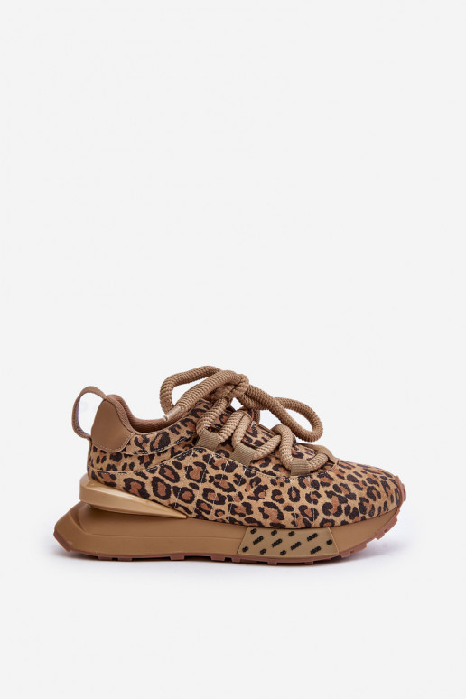 seemisnakhsed Sneakers tüüpi jalanõud Naiselik platvormiga Z Grubym Nööriminem leopardimustriga Artiker 55C0135 pruunid värvi