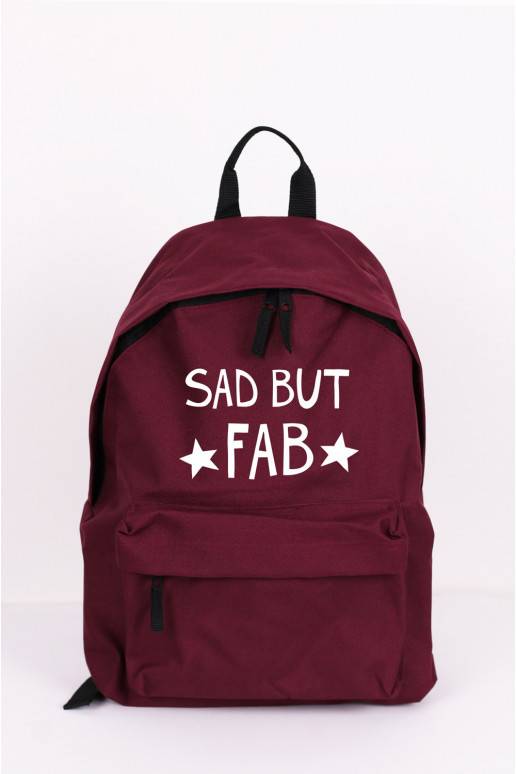 Stiilne lihtne bordoopunane seljakott "Sad But Fab"