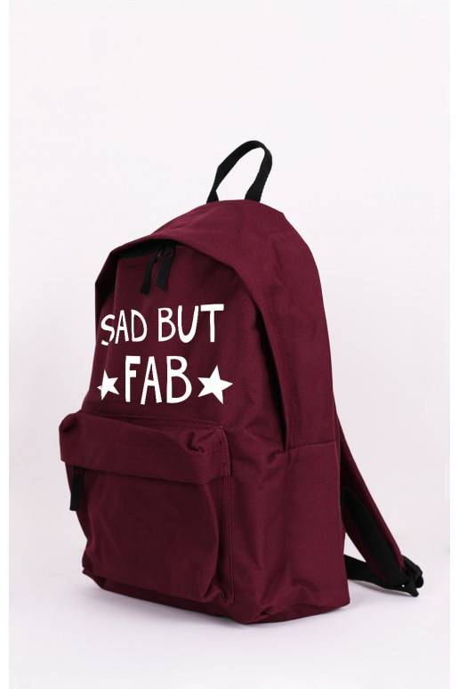 Stiilne lihtne bordoopunane seljakott "Sad But Fab" Stiilne lihtne bordoopunane seljakott "Sad But Fab"